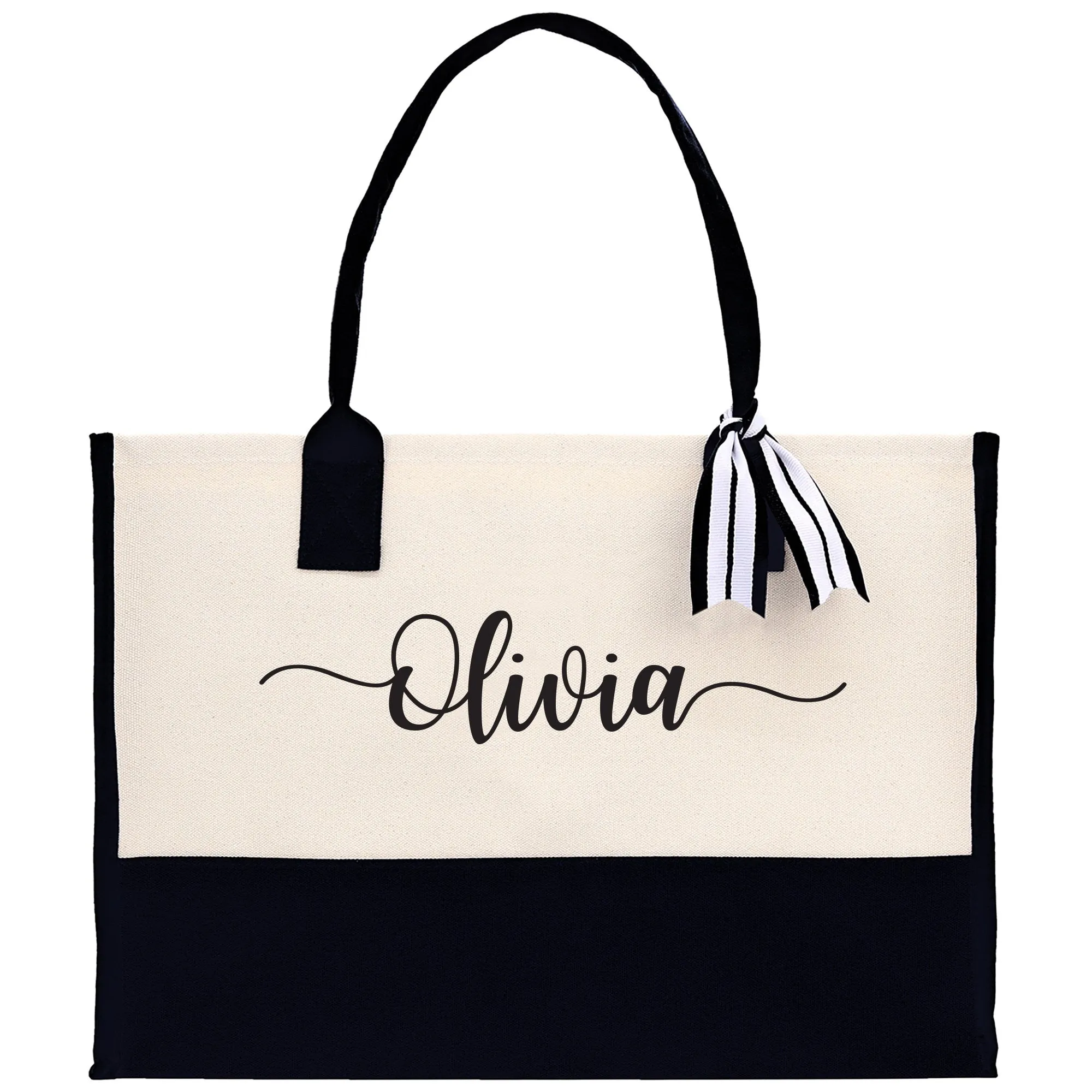 Wedding Custom Name Cotton Canvas Tote Bag Personalized Wedding Bag Bridal Shower Gift Honeymoon Gift Customized Wedding Gift Bridesmaid Gif