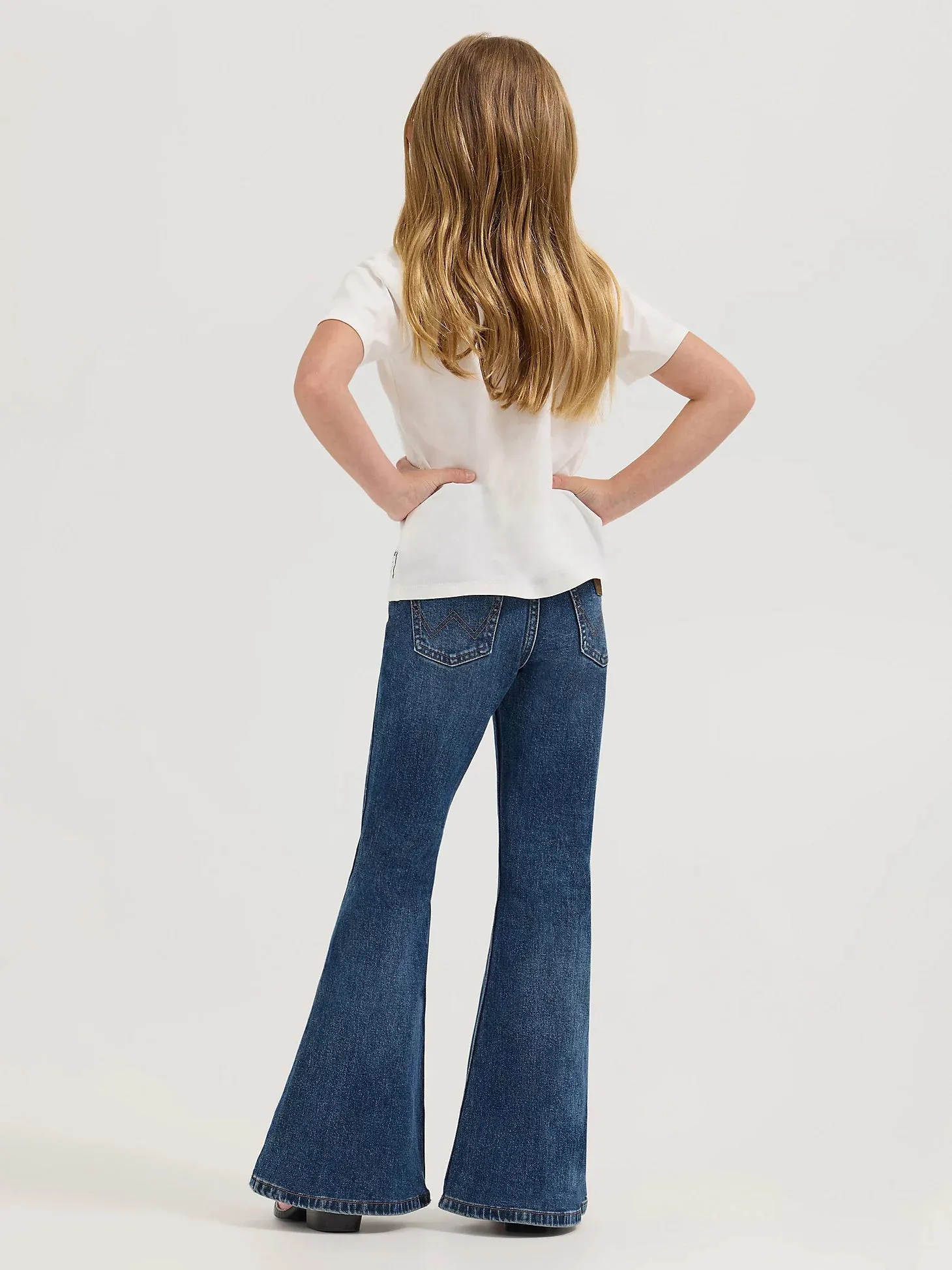 Wrangler® X Lainey Wilson Girls Baskin Blue Bell-Bottom Jean