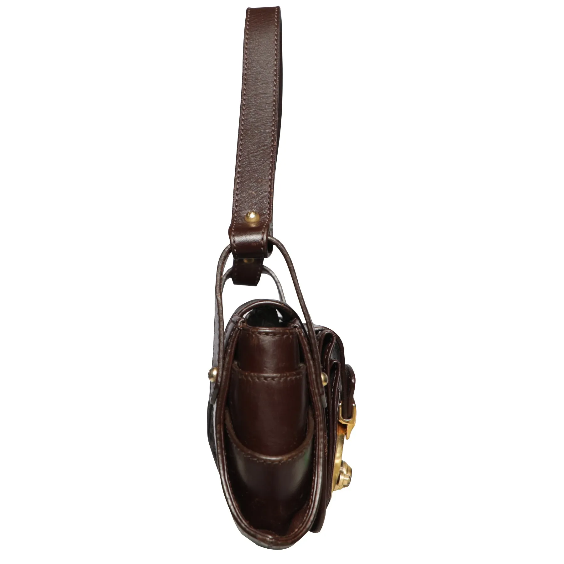 Y2K Fendi Zucchino Zucca FF Logo Leather Shoulder Bag