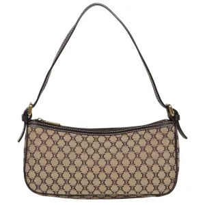 Y2K Vintage Celine Macadam Logo Canvas Leather Shoulder Bag