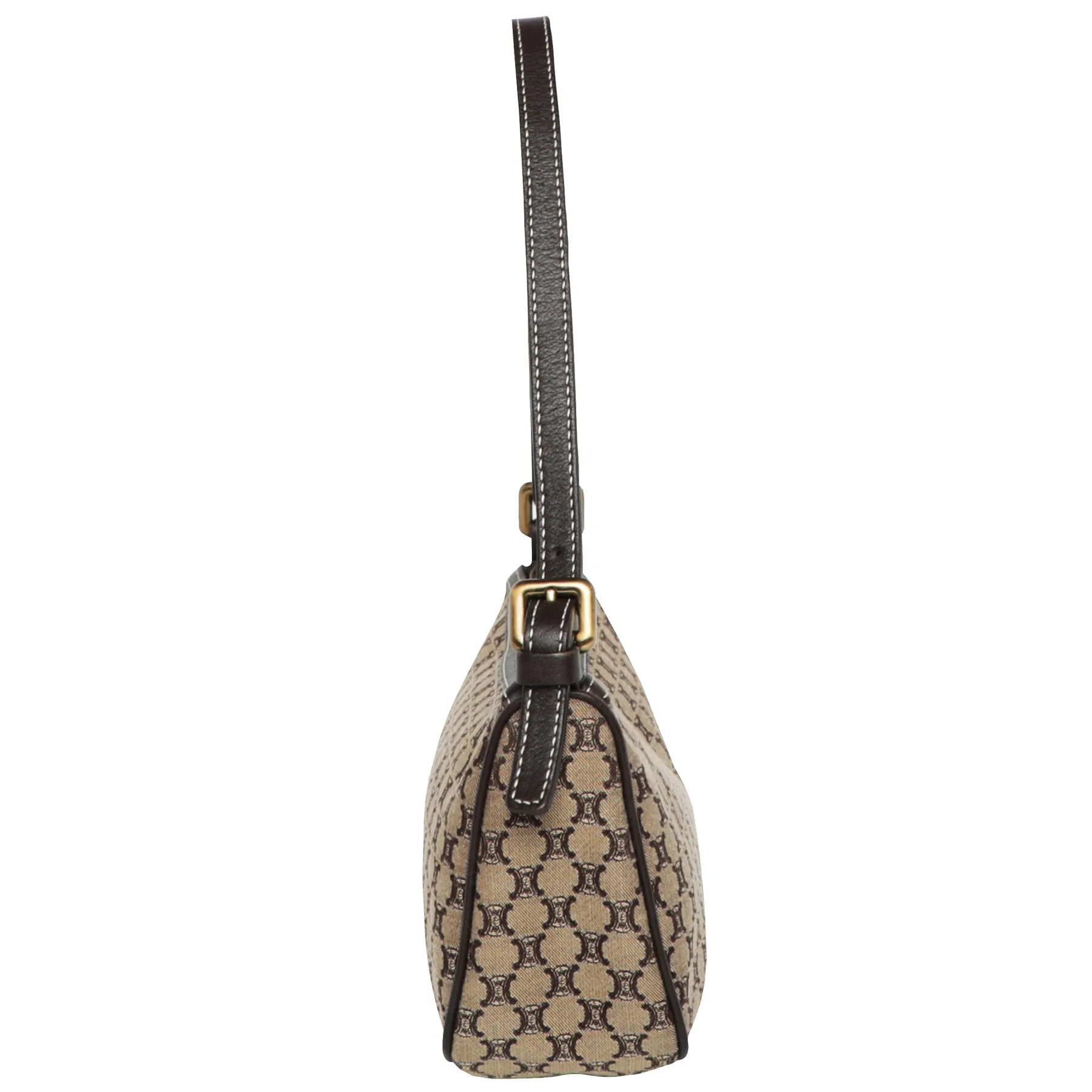 Y2K Vintage Celine Macadam Logo Canvas Leather Shoulder Bag