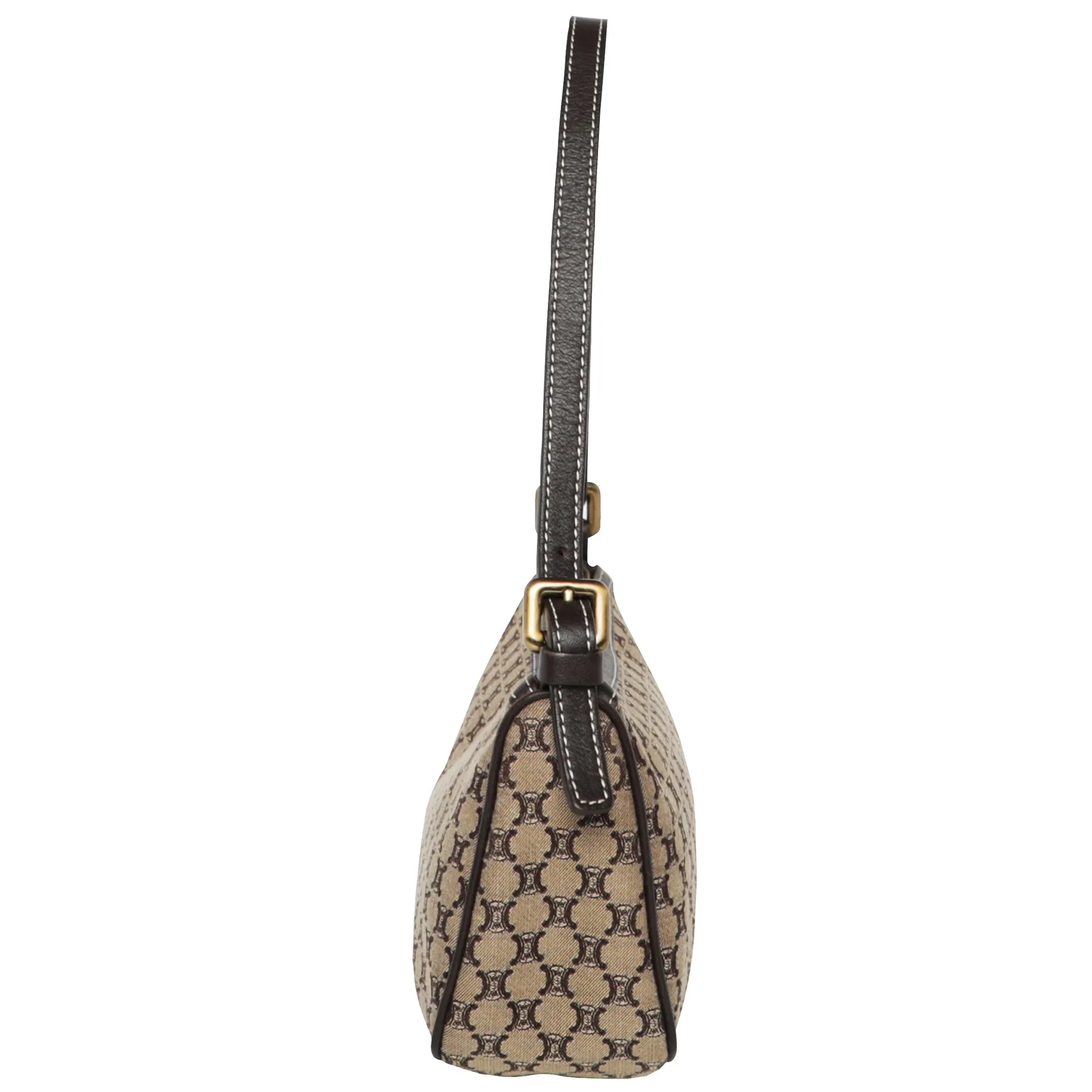 Y2K Vintage Celine Macadam Logo Canvas Leather Shoulder Bag