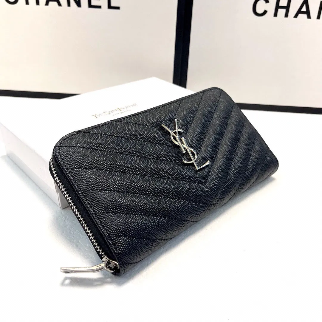 YSK331  Cassandre Matelassé Zip Around Wallet /  7.4 x 3.7 x 0.9 INCHES