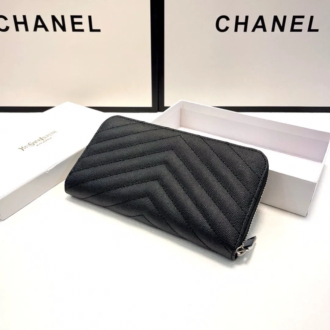 YSK331  Cassandre Matelassé Zip Around Wallet /  7.4 x 3.7 x 0.9 INCHES