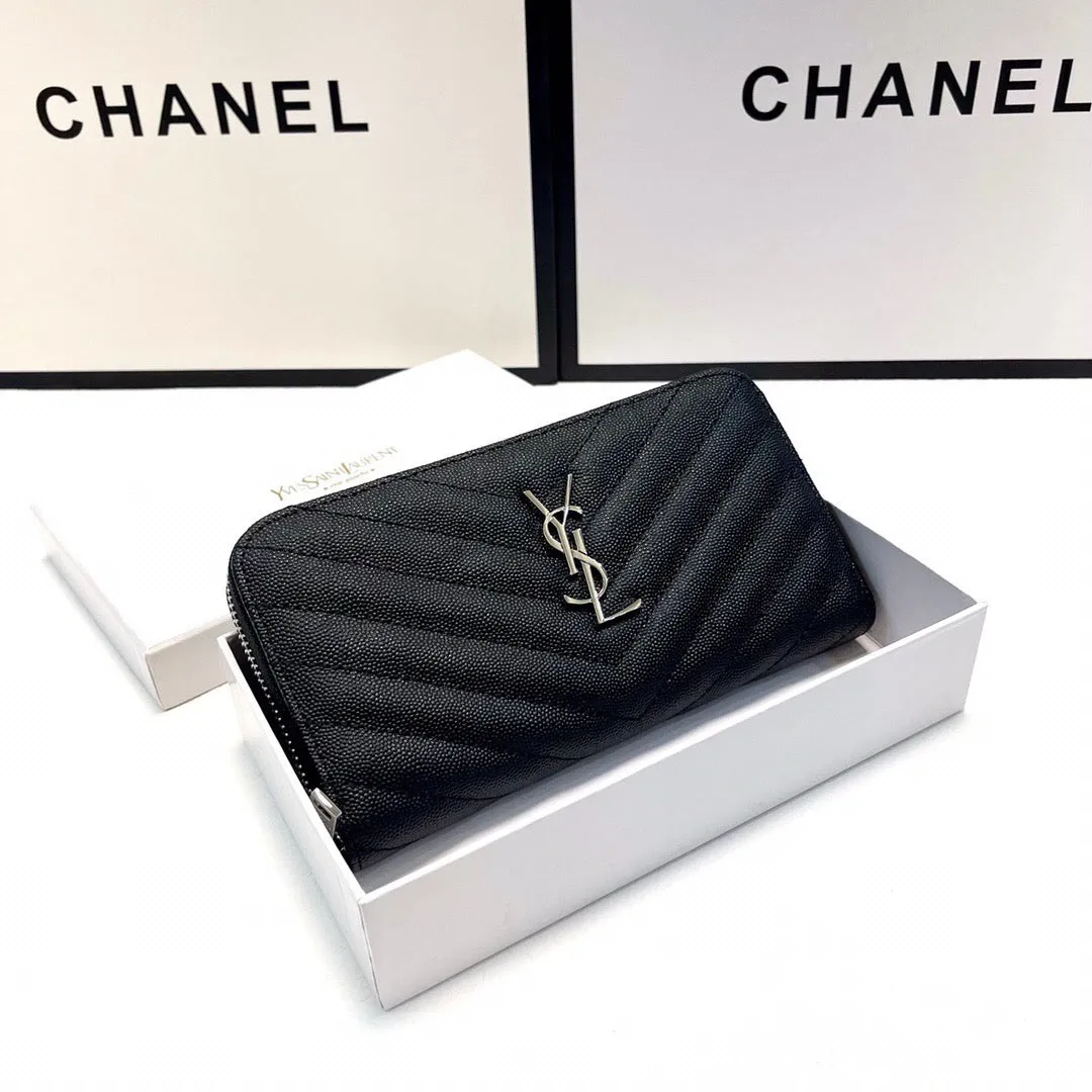 YSK331  Cassandre Matelassé Zip Around Wallet /  7.4 x 3.7 x 0.9 INCHES
