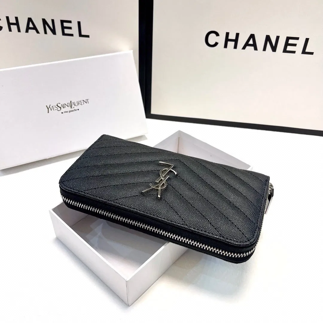YSK331  Cassandre Matelassé Zip Around Wallet /  7.4 x 3.7 x 0.9 INCHES