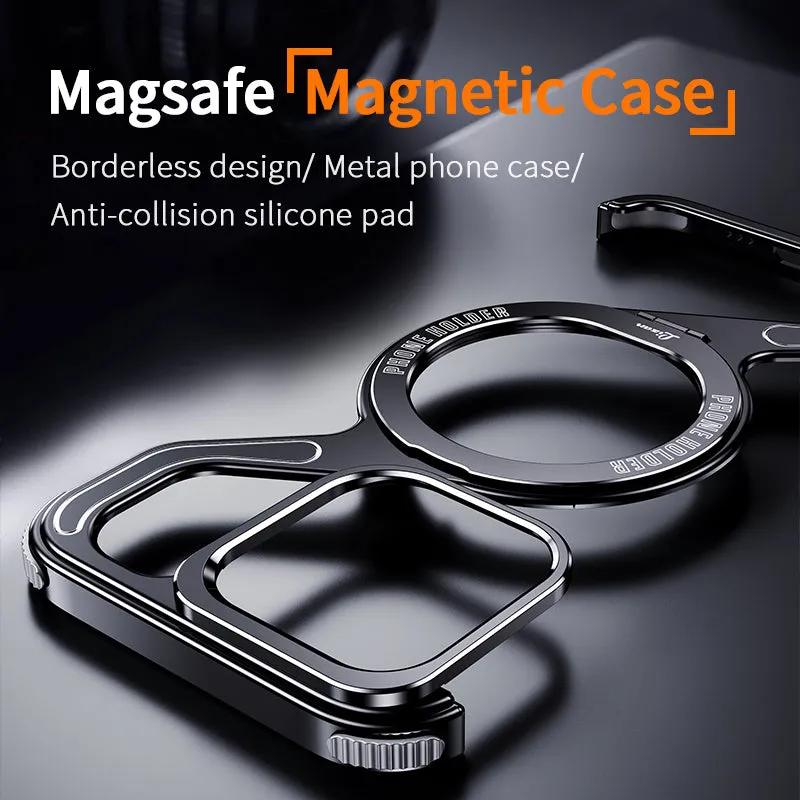 Z Shape Aluminum Alloy Shell Removable Snap-on Rimless Magnetic Case For iPhone