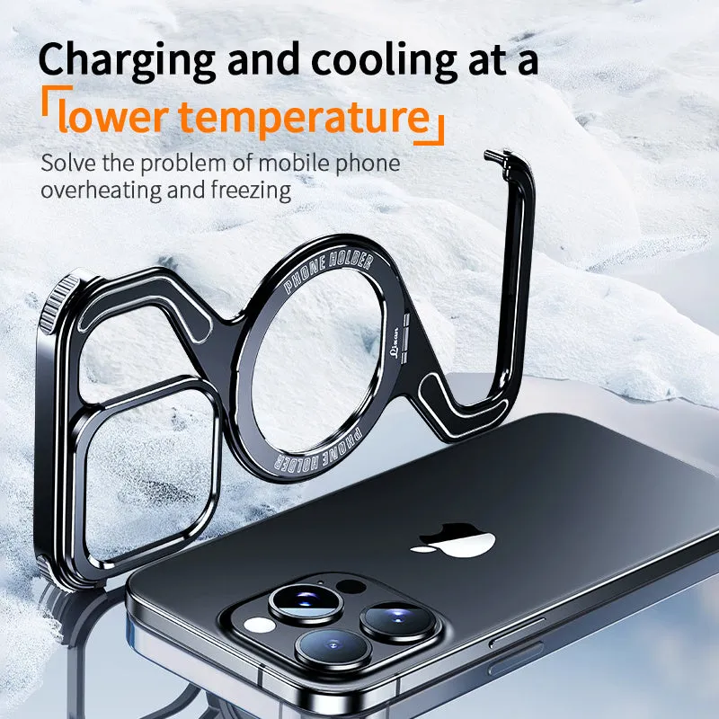 Z Shape Aluminum Alloy Shell Removable Snap-on Rimless Magnetic Case For iPhone