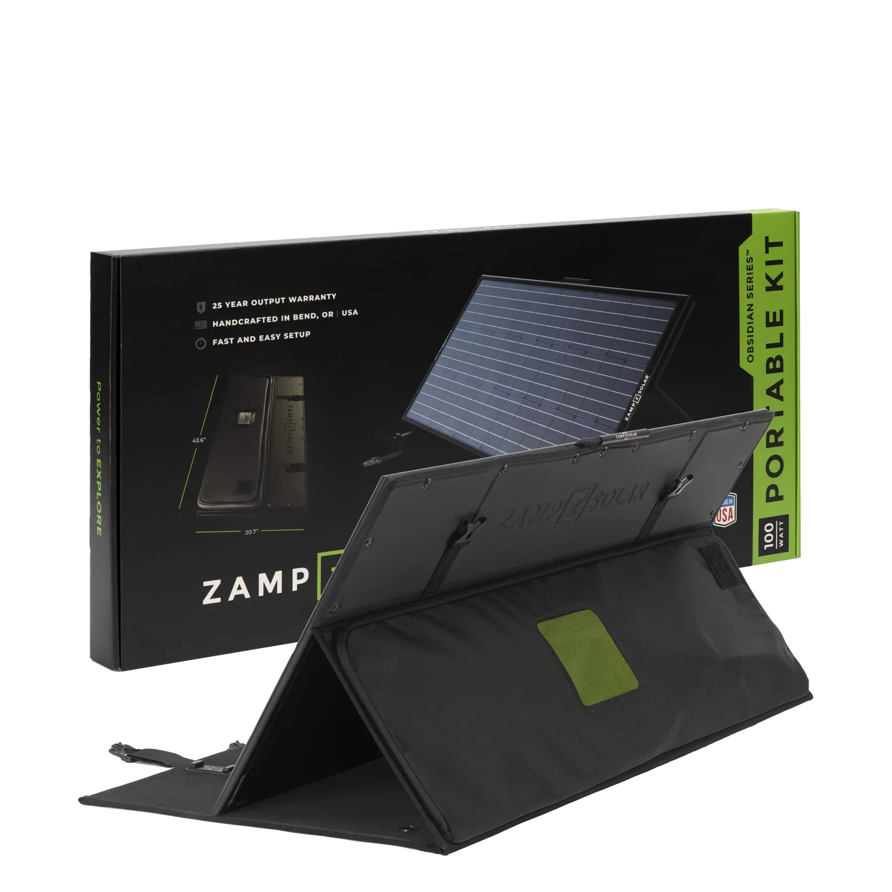 ZAMP SOLAR | Obsidian Series 100 Watt Portable Kit 2006  Winnebago Solar Ready (USP2004)