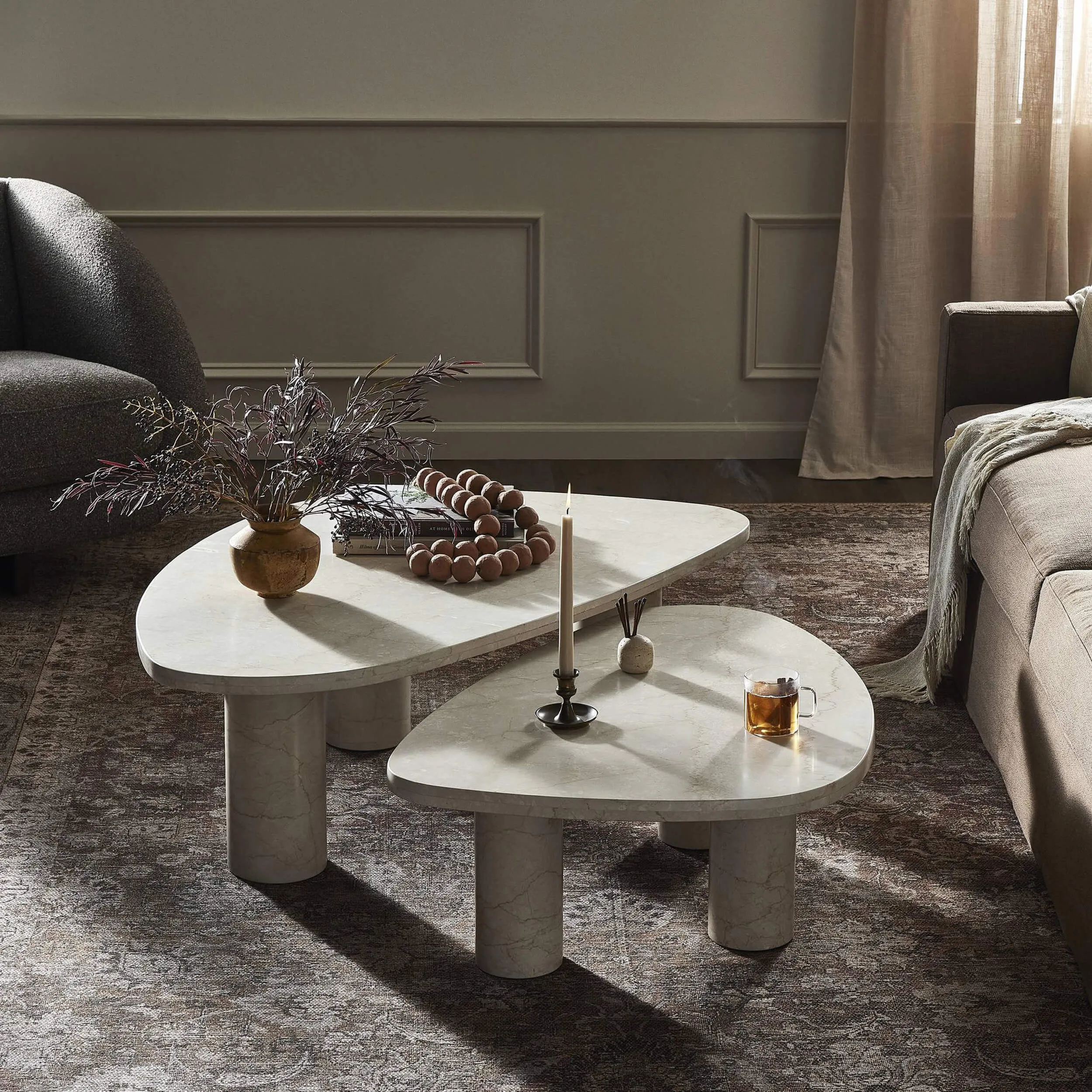 Zion Coffee Table Set, Cream